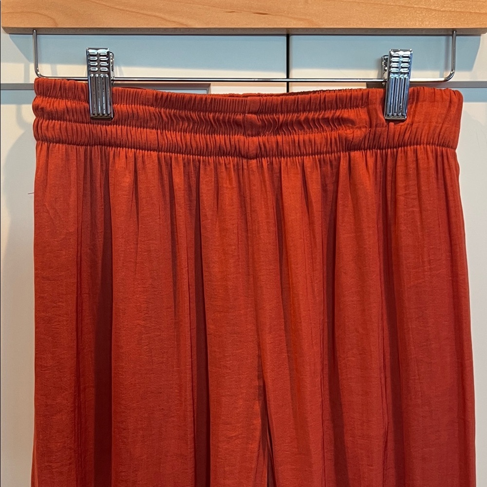 Zara Wide-Leg Pull-On Terracotta Pants Size XS Inseam 31" - Picture 3 of 6